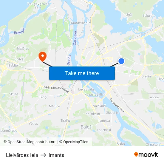 Lielvārdes Iela to Imanta map