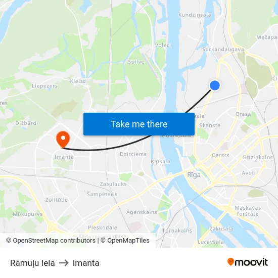 Rāmuļu Iela to Imanta map