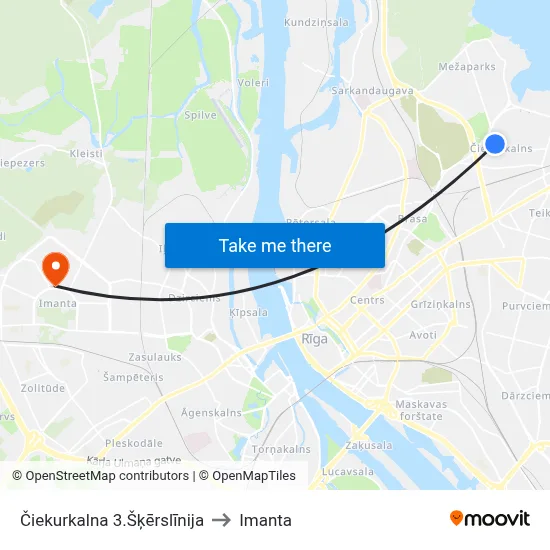 Čiekurkalna 3.Šķērslīnija to Imanta map