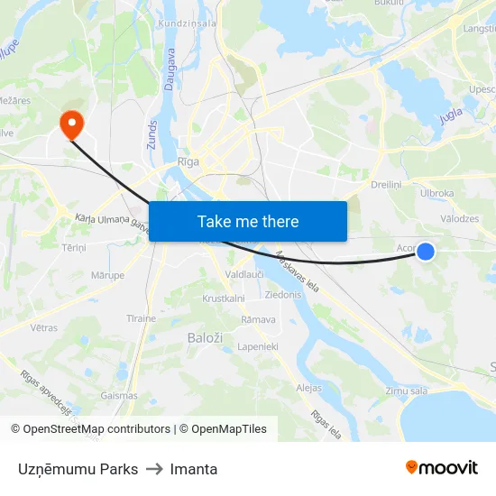 Uzņēmumu Parks to Imanta map