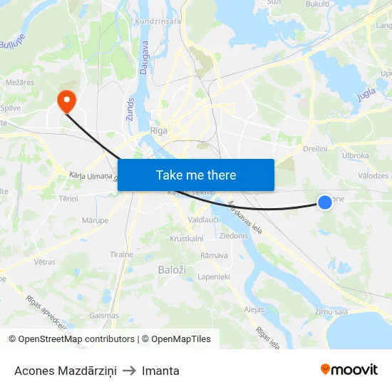 Acones Mazdārziņi to Imanta map