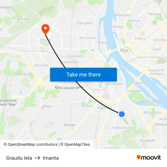 Graudu Iela to Imanta map