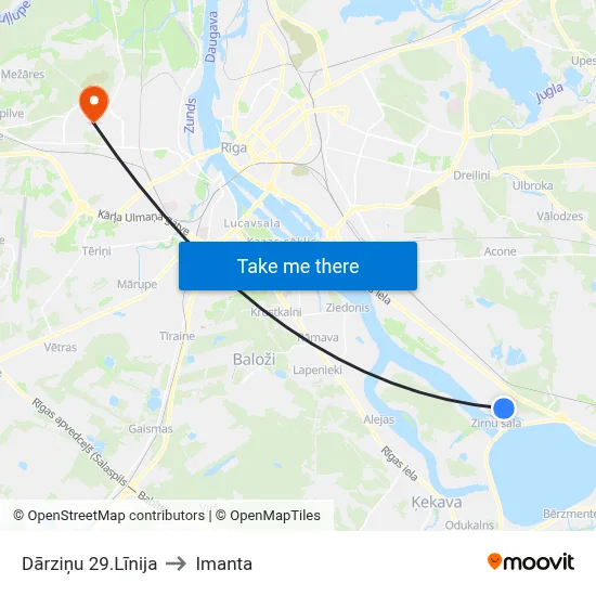 Dārziņu 29.Līnija to Imanta map