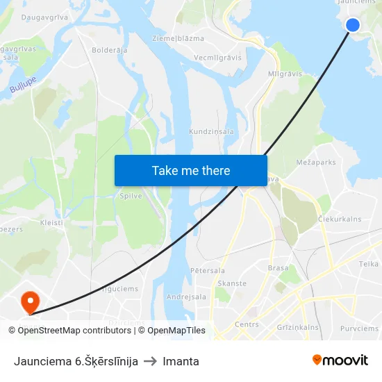 Jaunciema 6.Šķērslīnija to Imanta map