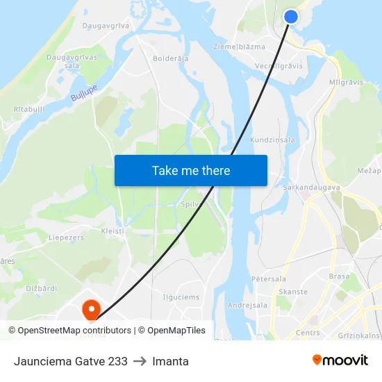 Jaunciema Gatve 233 to Imanta map