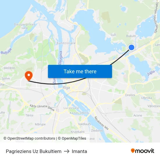 Pagrieziens Uz Bukultiem to Imanta map
