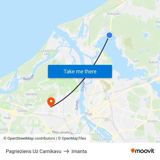 Pagrieziens Uz Carnikavu to Imanta map