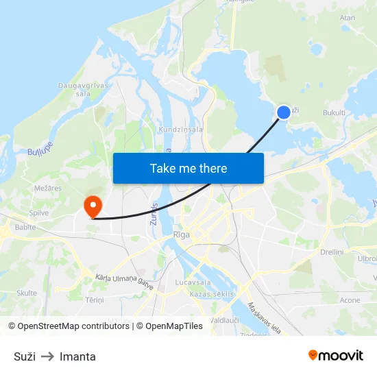 Suži to Imanta map