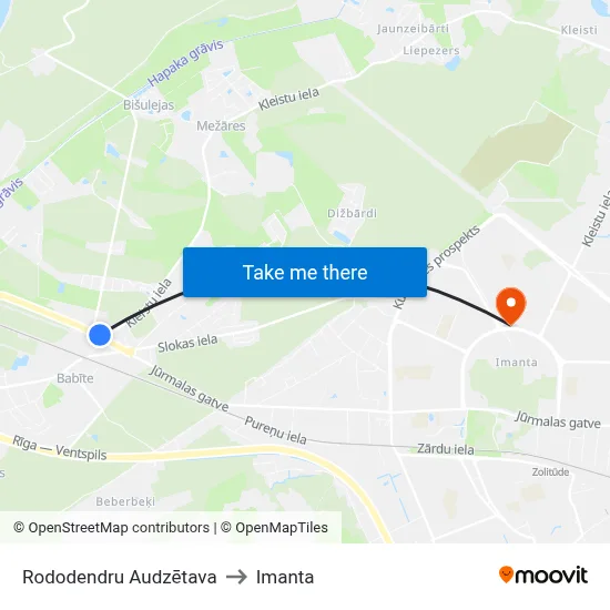 Rododendru Audzētava to Imanta map
