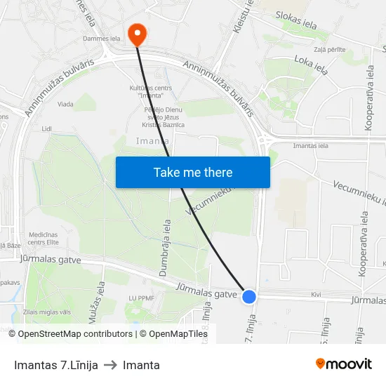 Imantas 7.Līnija to Imanta map