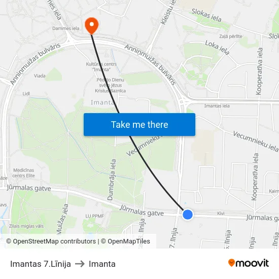 Imantas 7.Līnija to Imanta map