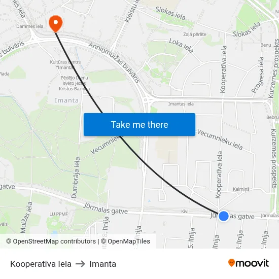 Kooperatīva Iela to Imanta map