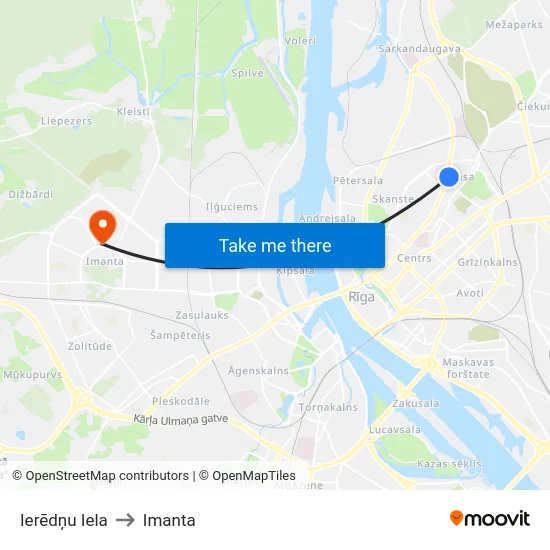 Ierēdņu Iela to Imanta map