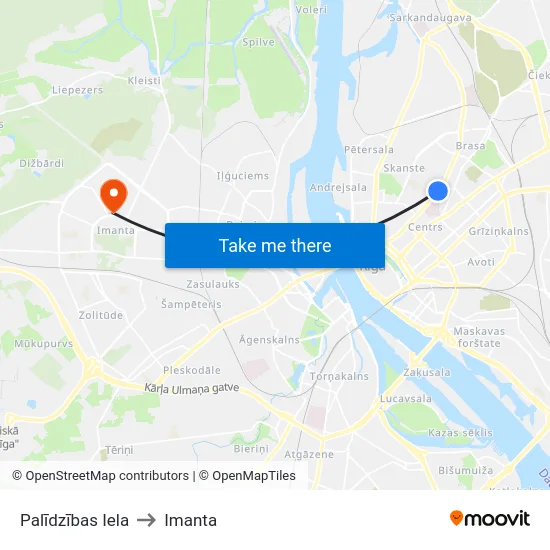 Palīdzības Iela to Imanta map