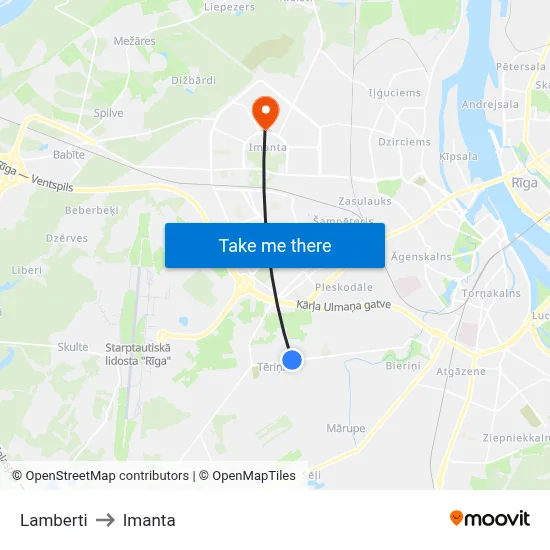 Lamberti to Imanta map