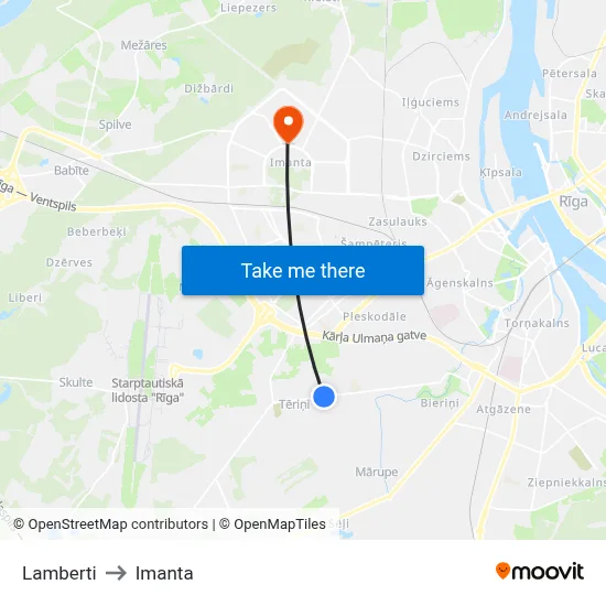 Lamberti to Imanta map