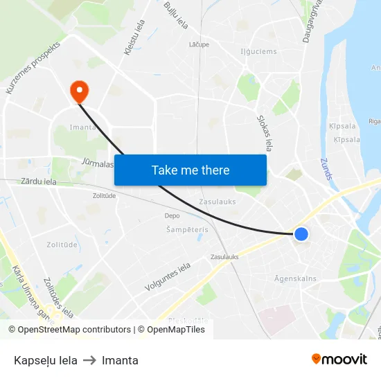 Kapseļu Iela to Imanta map