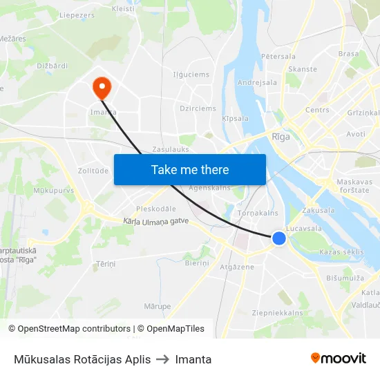 Mūkusalas Rotācijas Aplis to Imanta map