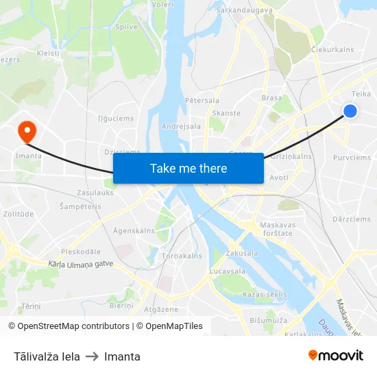 Tālivalža Iela to Imanta map