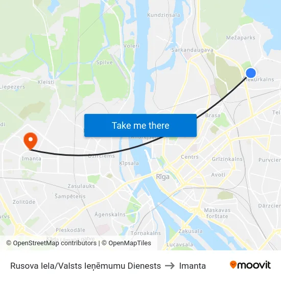 Rusova Iela/Valsts Ieņēmumu Dienests to Imanta map