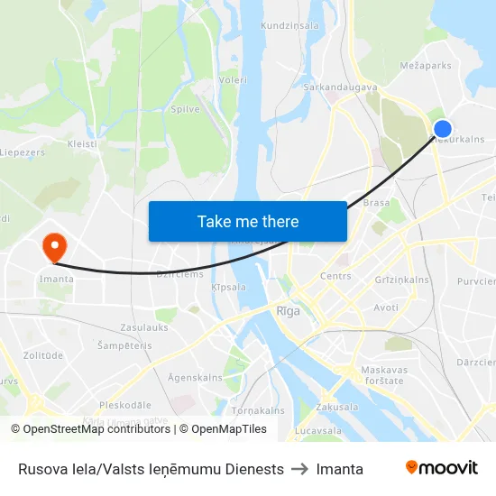 Rusova Iela/Valsts Ieņēmumu Dienests to Imanta map