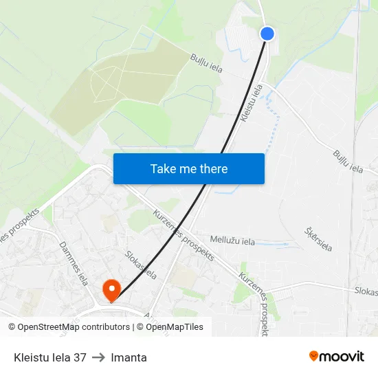 Kleistu Iela 37 to Imanta map