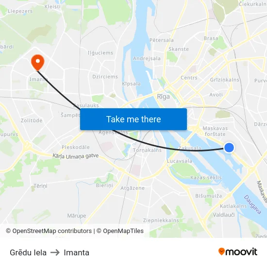Grēdu Iela to Imanta map