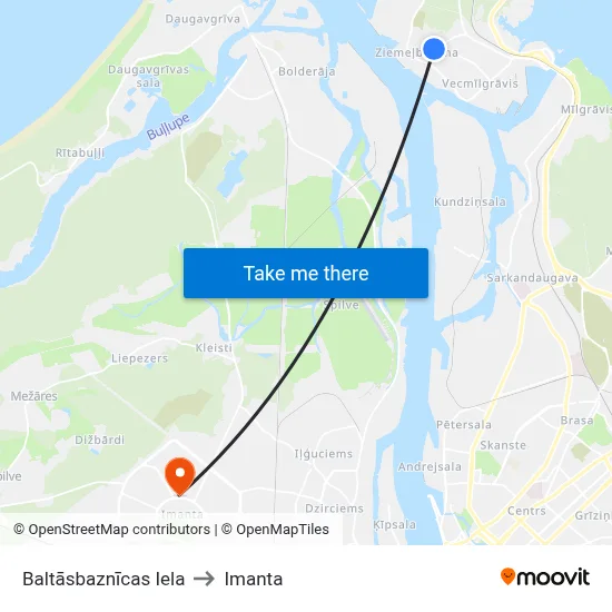 Baltāsbaznīcas Iela to Imanta map