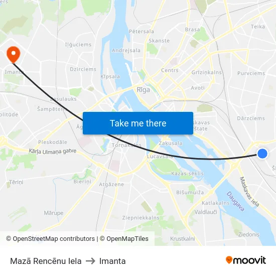 Mazā Rencēnu Iela to Imanta map