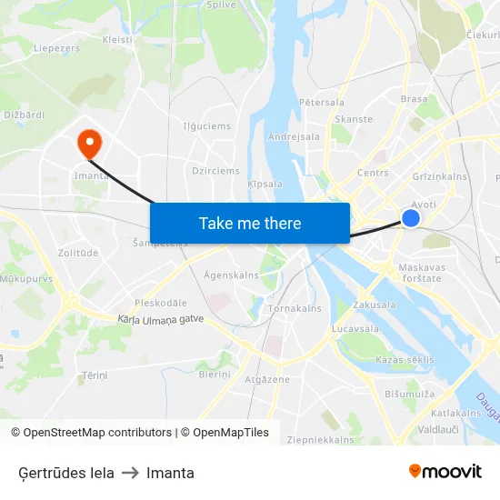Ģertrūdes Iela to Imanta map
