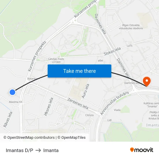 Imantas D/P to Imanta map