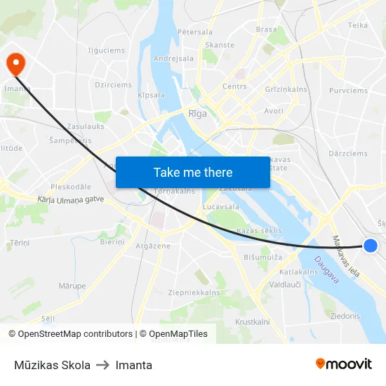Mūzikas Skola to Imanta map