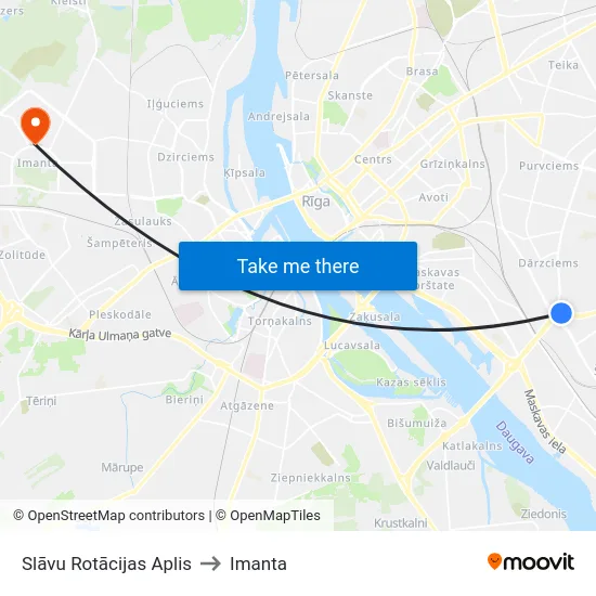 Slāvu Rotācijas Aplis to Imanta map