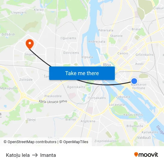 Katoļu Iela to Imanta map