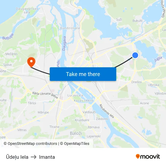 Ūdeļu Iela to Imanta map