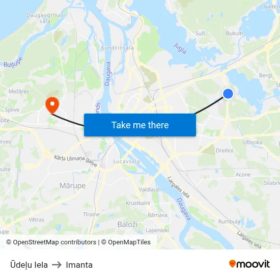Ūdeļu Iela to Imanta map