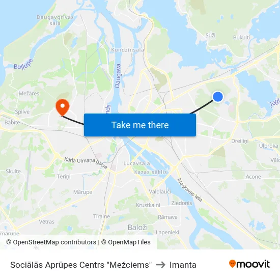 Sociālās Aprūpes Centrs "Mežciems" to Imanta map