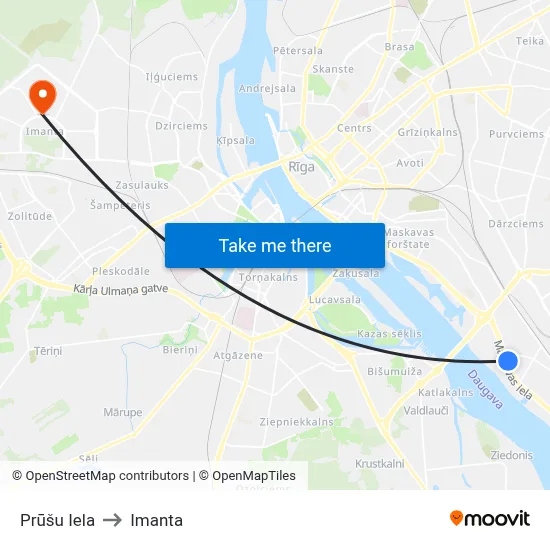 Prūšu Iela to Imanta map