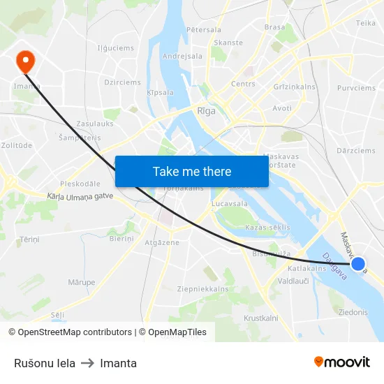 Rušonu Iela to Imanta map