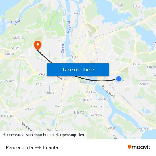 Rencēnu Iela to Imanta map
