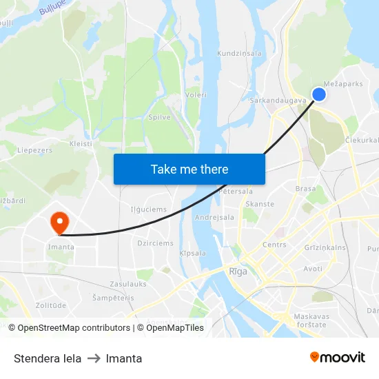 Stendera Iela to Imanta map