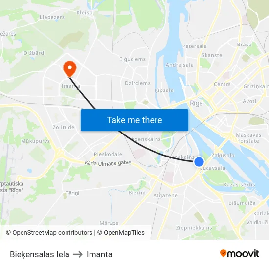 Bieķensalas Iela to Imanta map