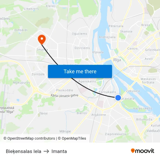 Bieķensalas Iela to Imanta map