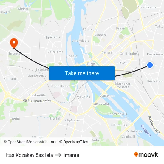 Itas Kozakevičas Iela to Imanta map
