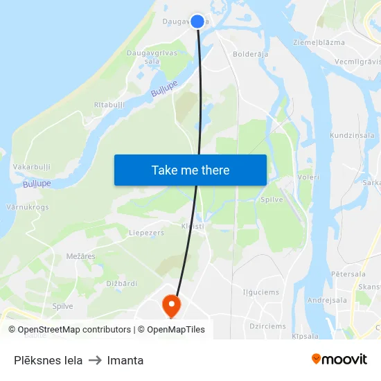 Plēksnes Iela to Imanta map