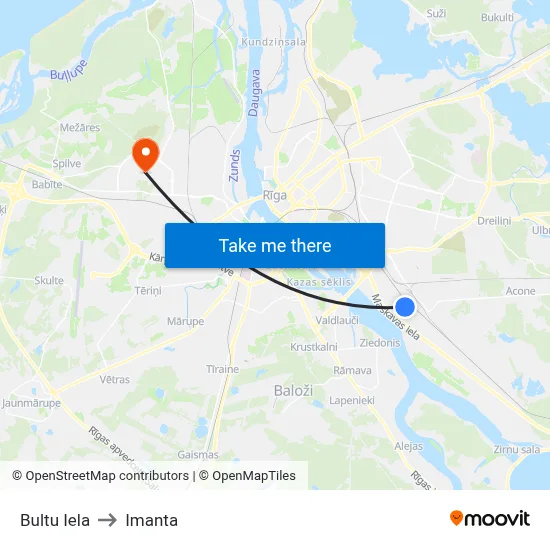 Bultu Iela to Imanta map