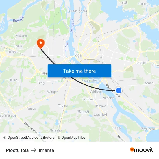 Plostu Iela to Imanta map