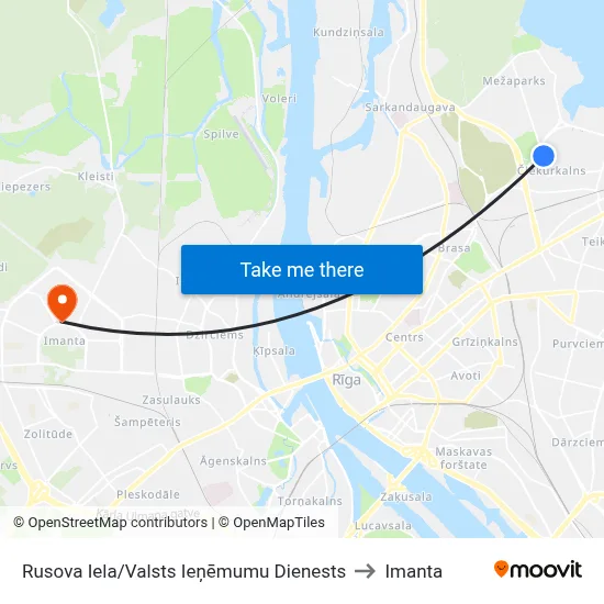 Rusova Iela/Valsts Ieņēmumu Dienests to Imanta map