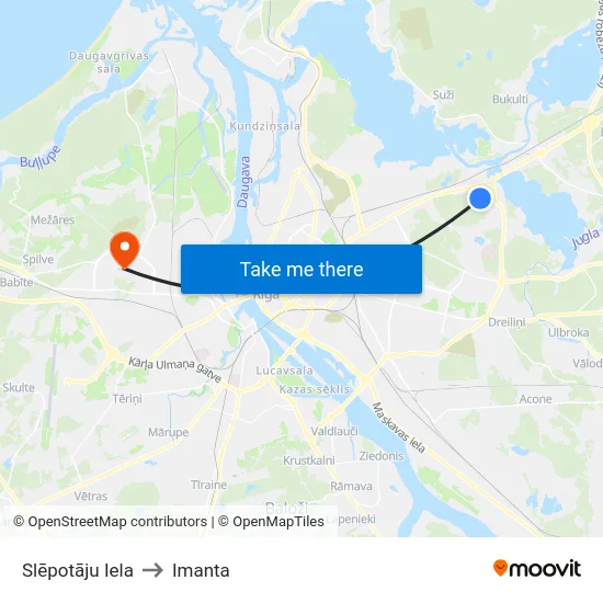 Slēpotāju Iela to Imanta map