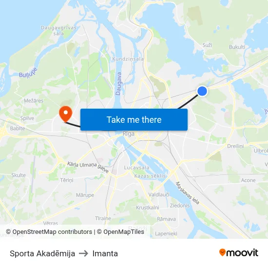 Sporta Akadēmija to Imanta map